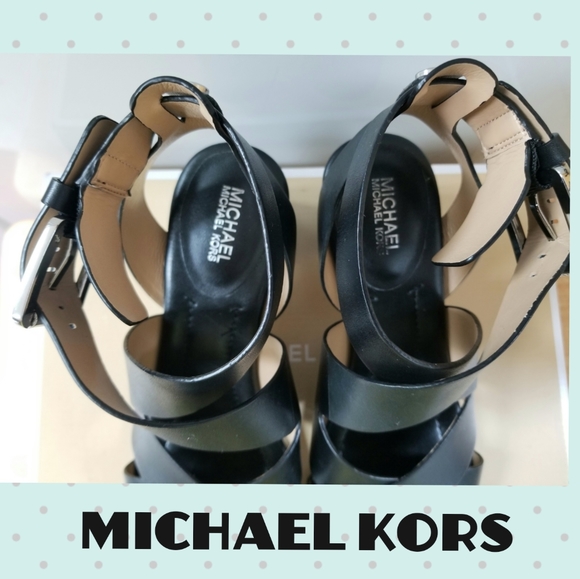 EUC MICHAEL KORS LEATHER OPEN TOE STRAPPY SANDALS - Picture 7 of 8